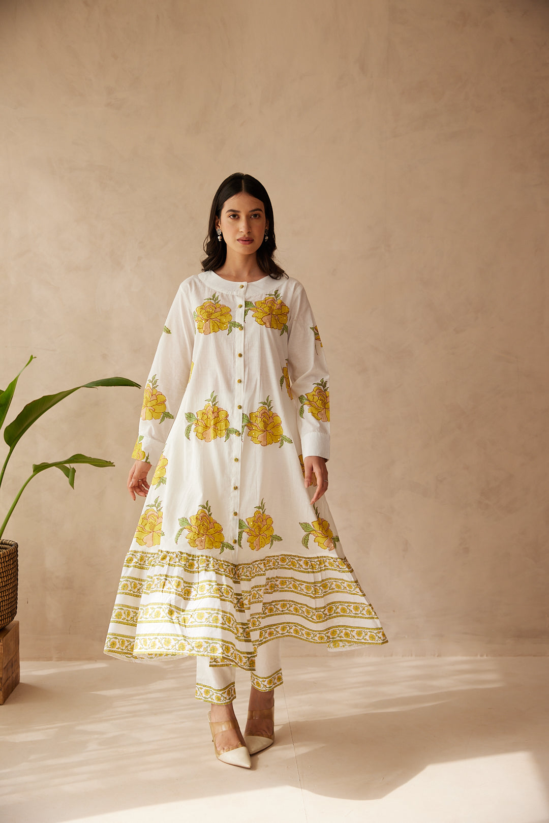 Petal Play Dress Pink & Yellow Blooms