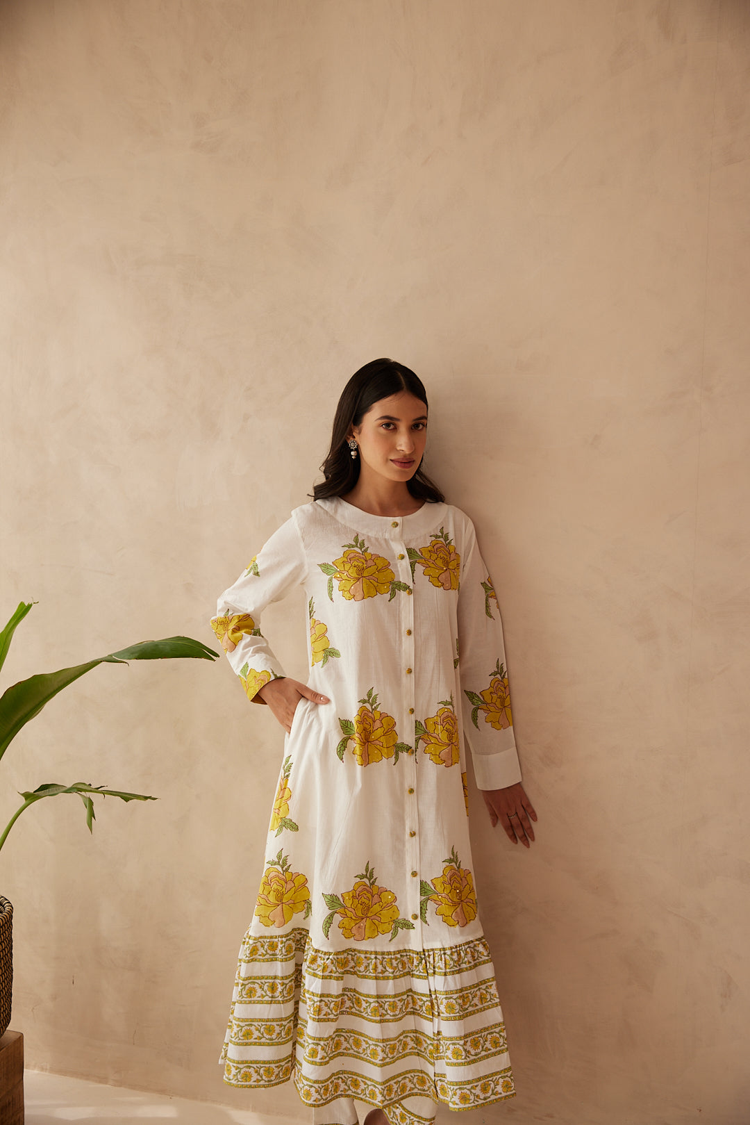 Petal Play Dress Pink & Yellow Blooms