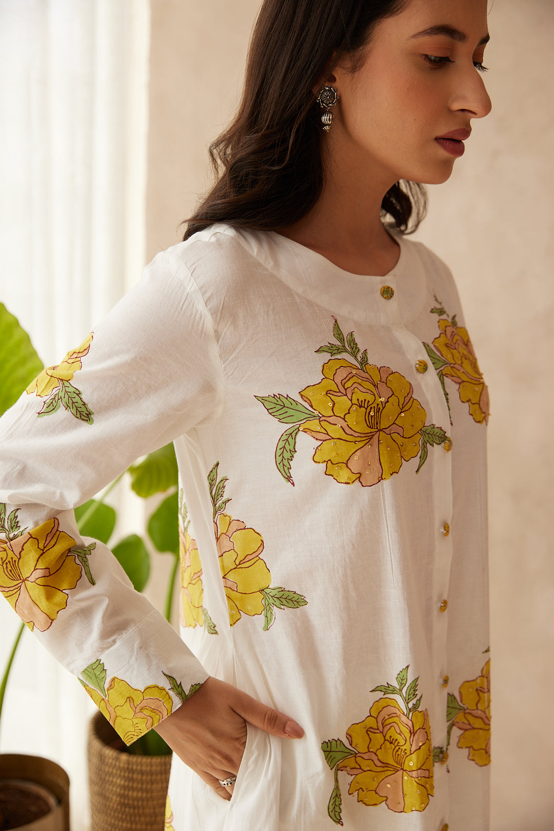Petal Play Dress Pink & Yellow Blooms