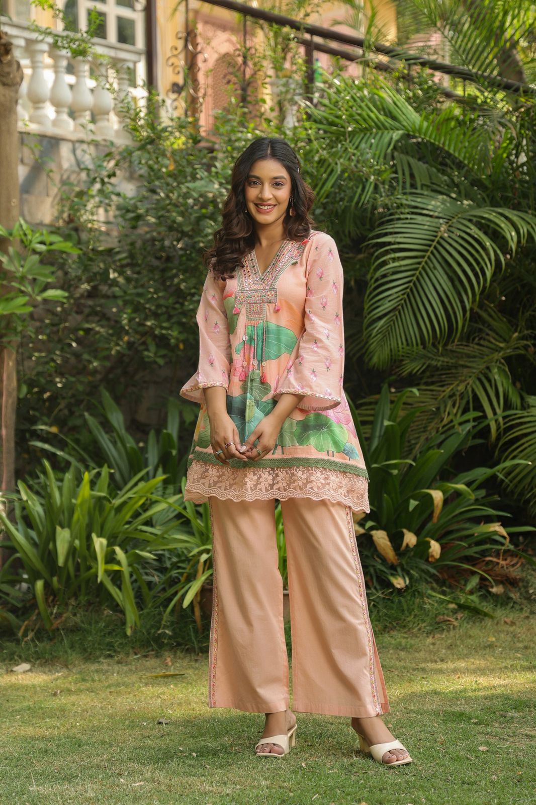 Lotus Bloom Harmony in Peach Blush, Sunshine Beige & Aqua Mist