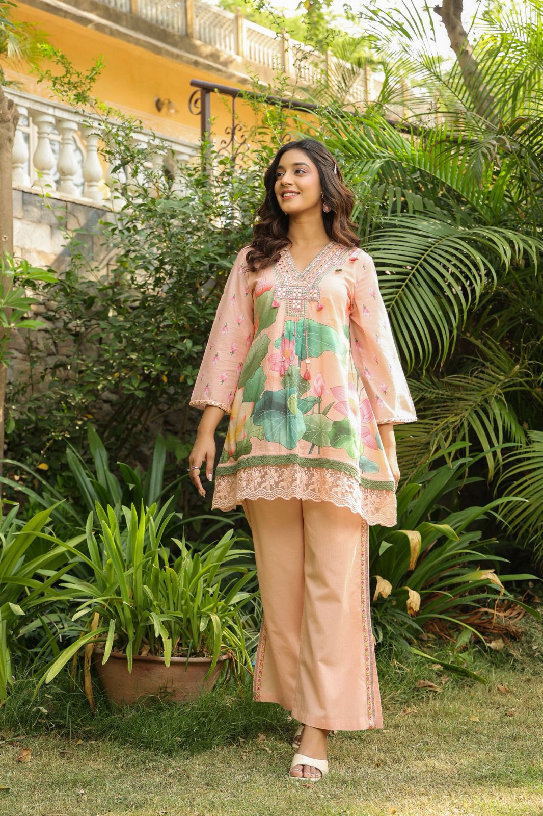 Lotus Bloom Harmony in Peach Blush, Sunshine Beige & Aqua Mist