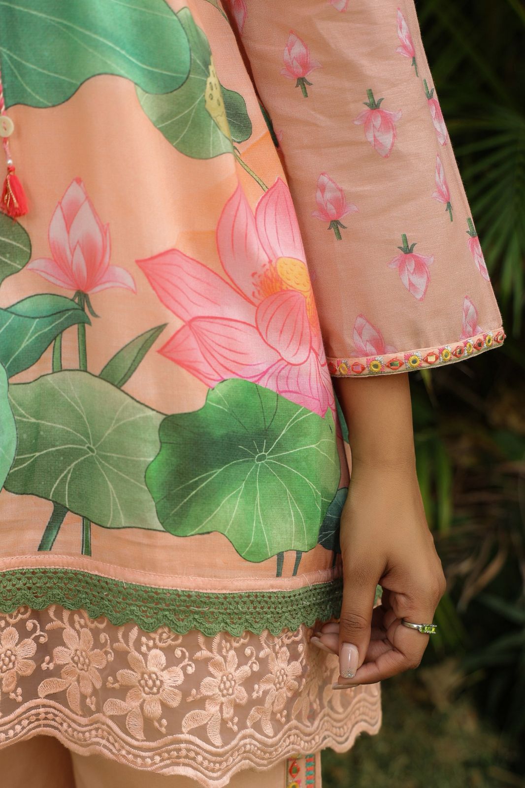 Lotus Bloom Harmony in Peach Blush, Sunshine Beige & Aqua Mist