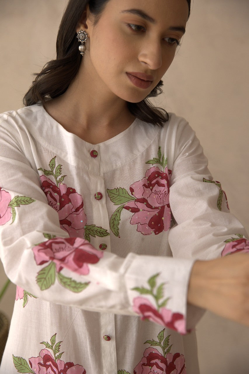 Petal Play Dress Pink & Yellow Blooms