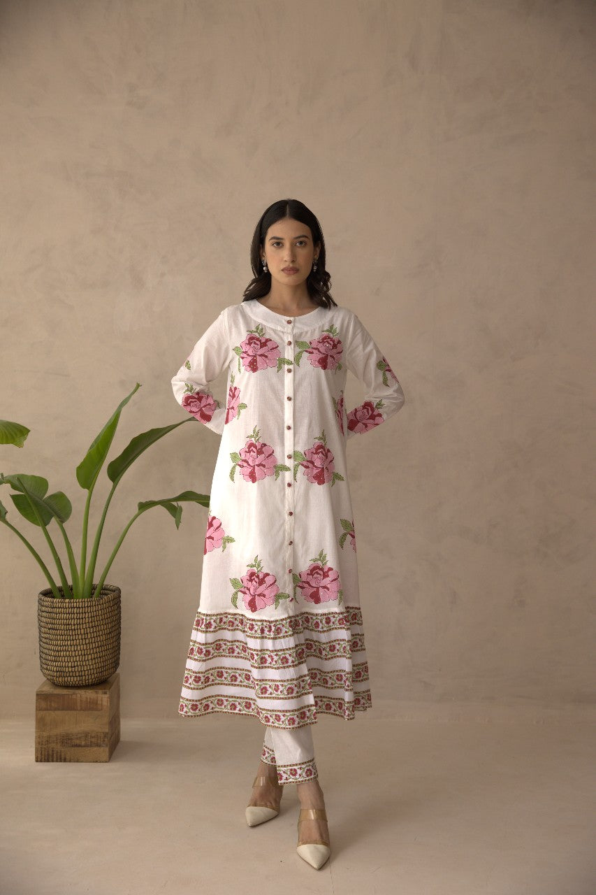 Petal Play Dress Pink & Yellow Blooms