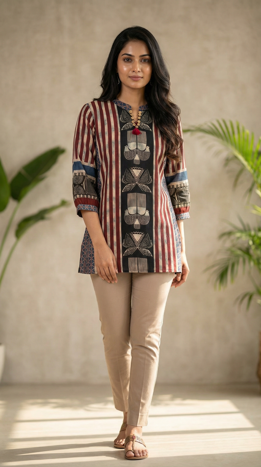 Tribal Stripe Fusion Tunic