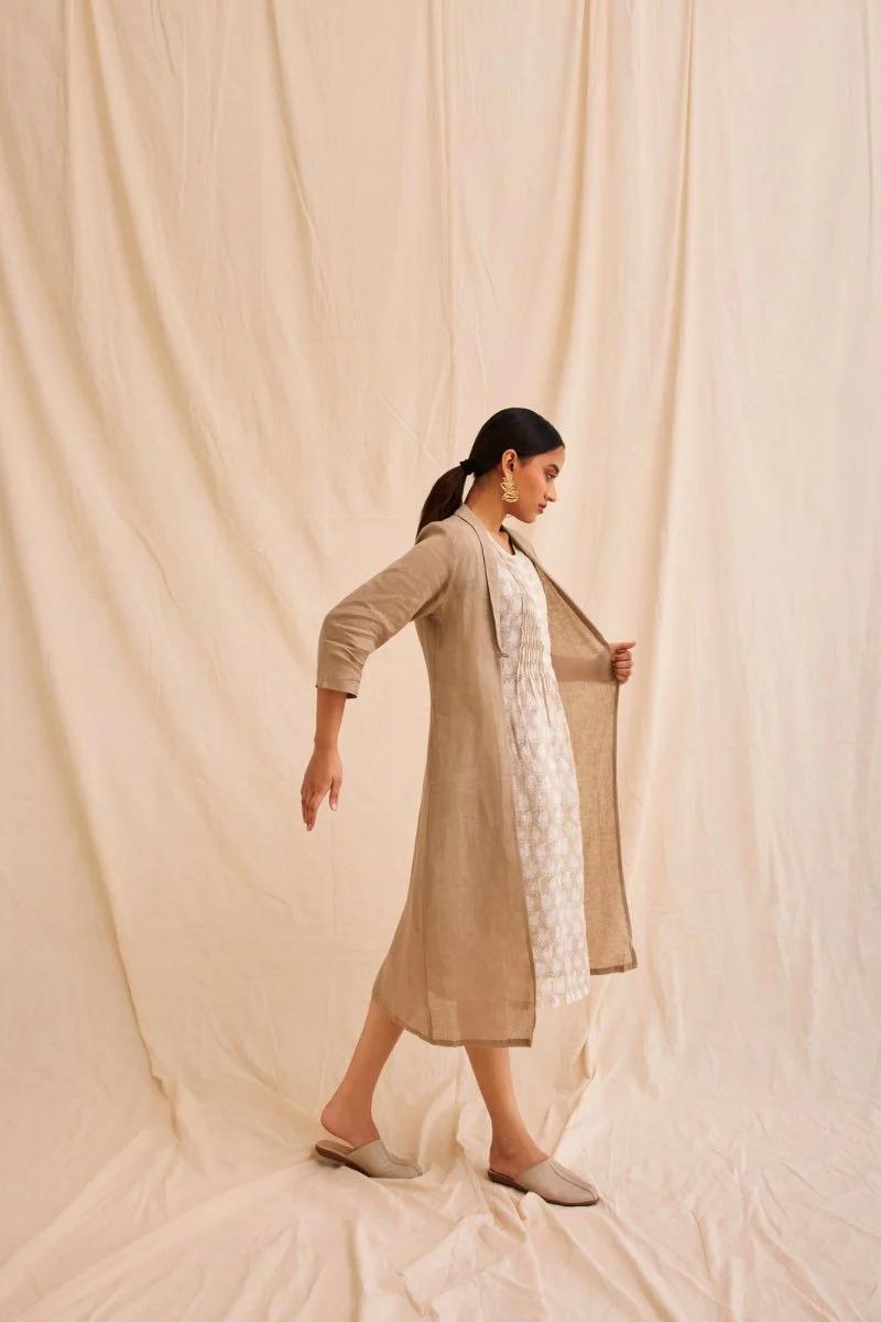 The linen hemp jacket dress