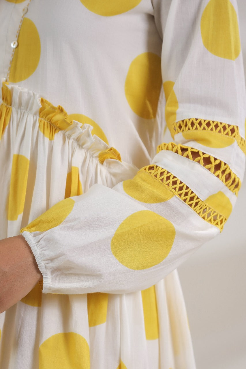 Yellow polka dot dress