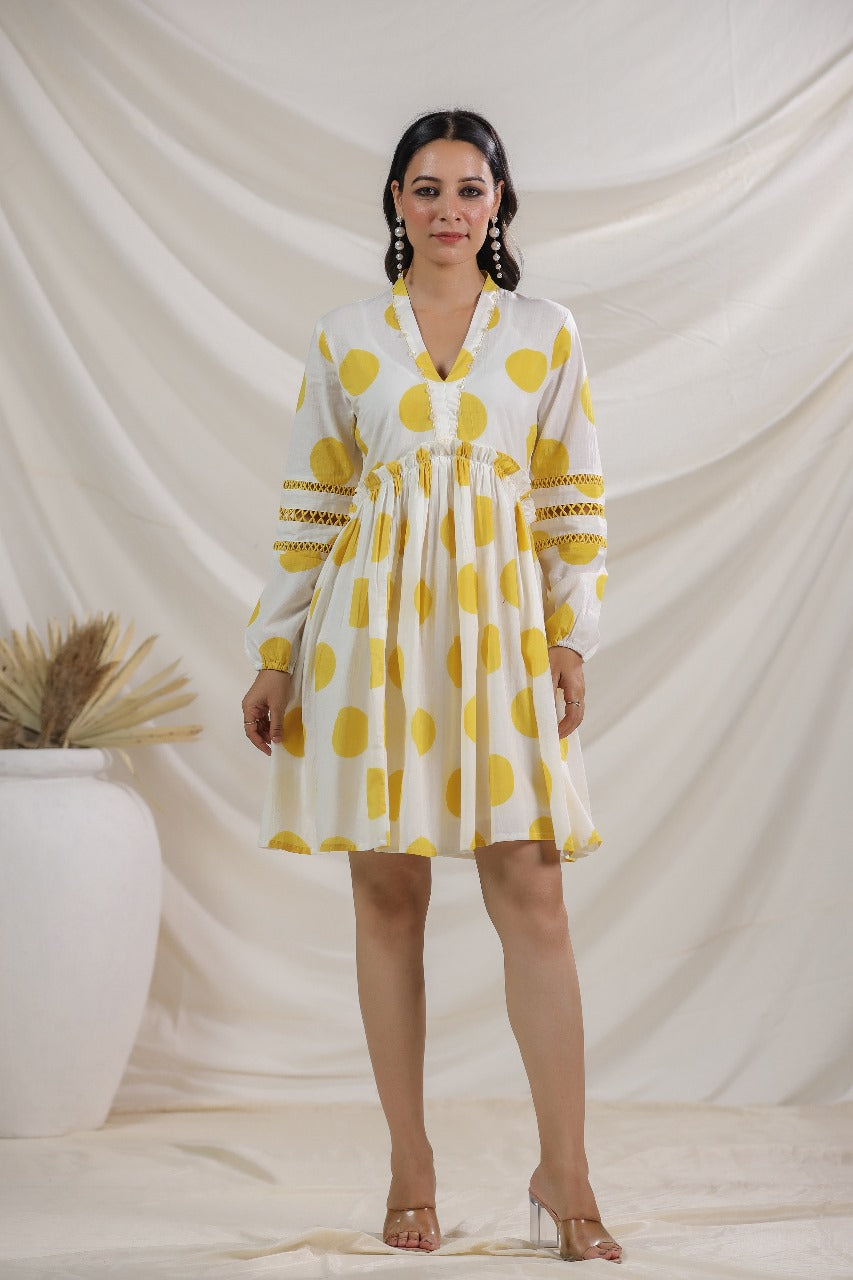 Yellow polka dot dress