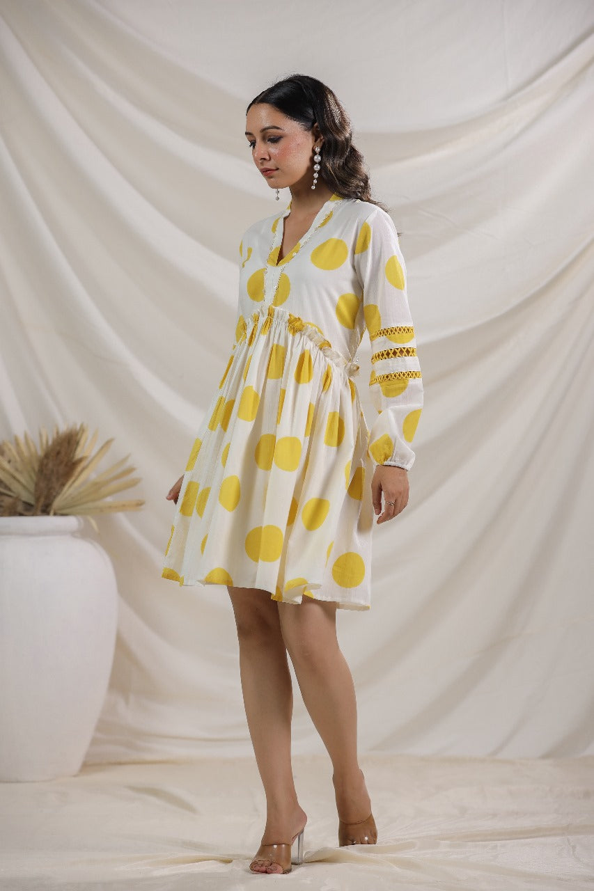 Yellow polka dot dress