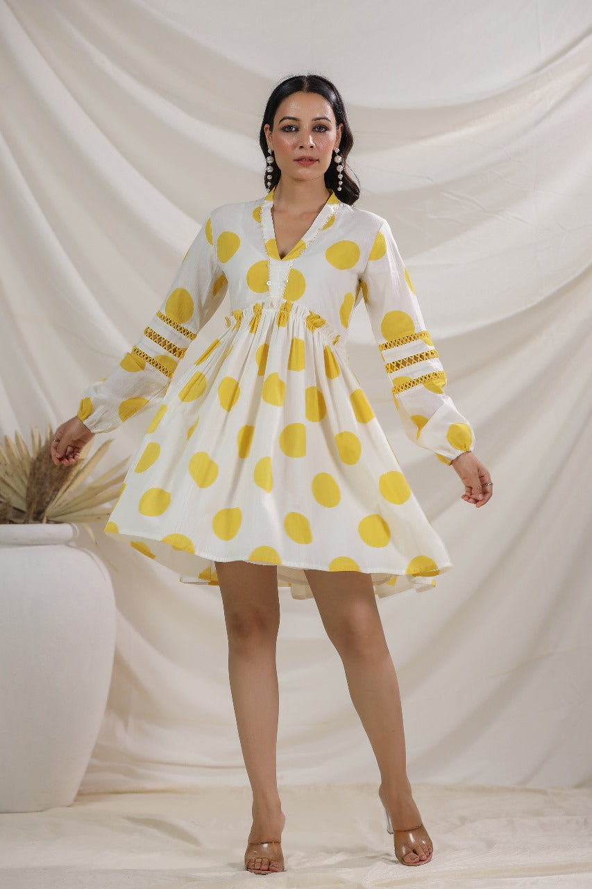 Yellow polka dot dress