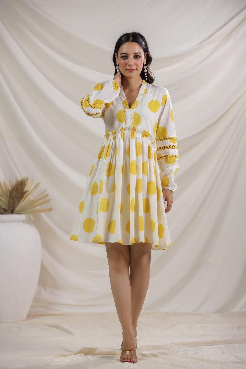 Yellow polka dot dress