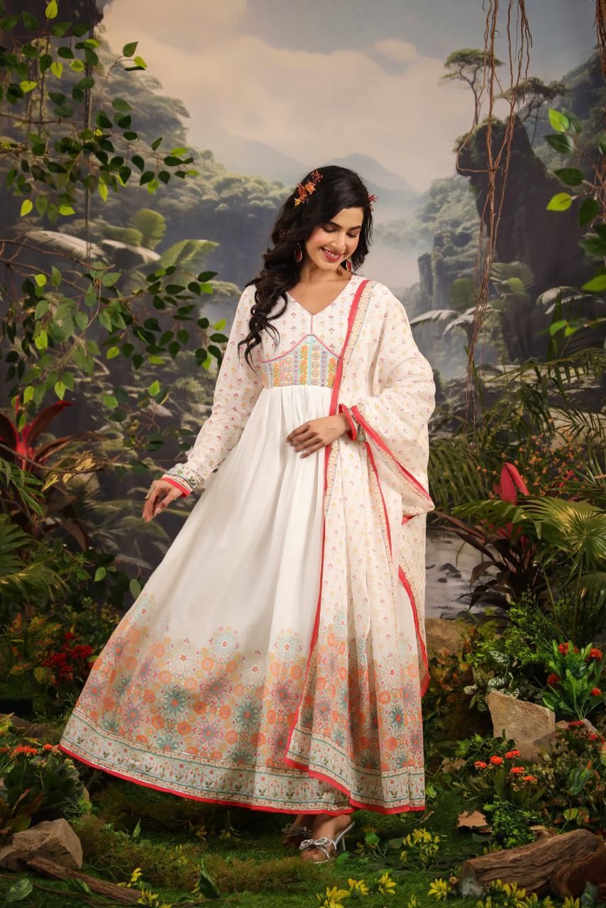 Ethereal Elegance Gown with Dupatta Set