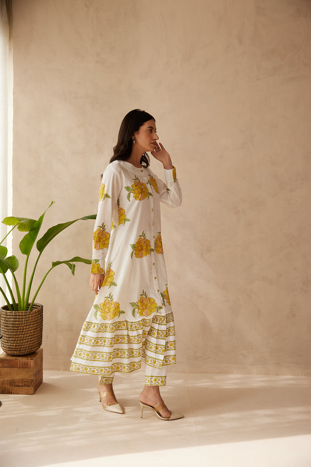 Petal Play Dress  Pink & Yellow Blooms