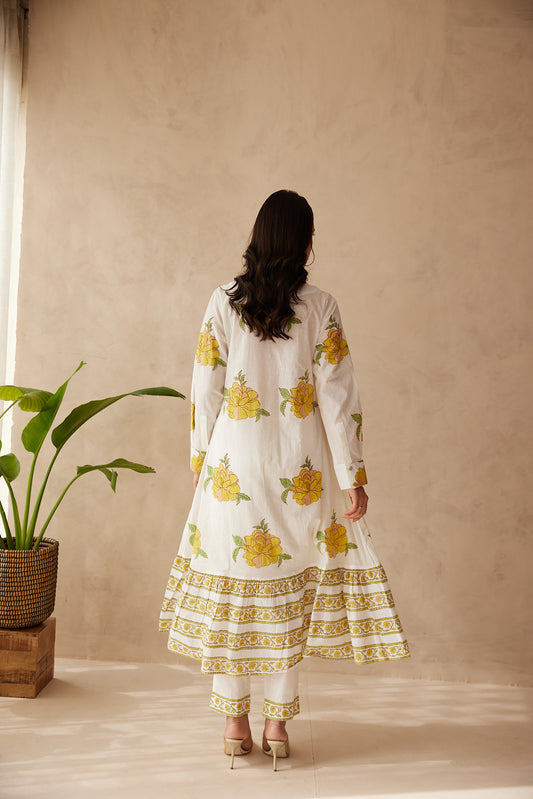 Petal Play Dress  Pink & Yellow Blooms