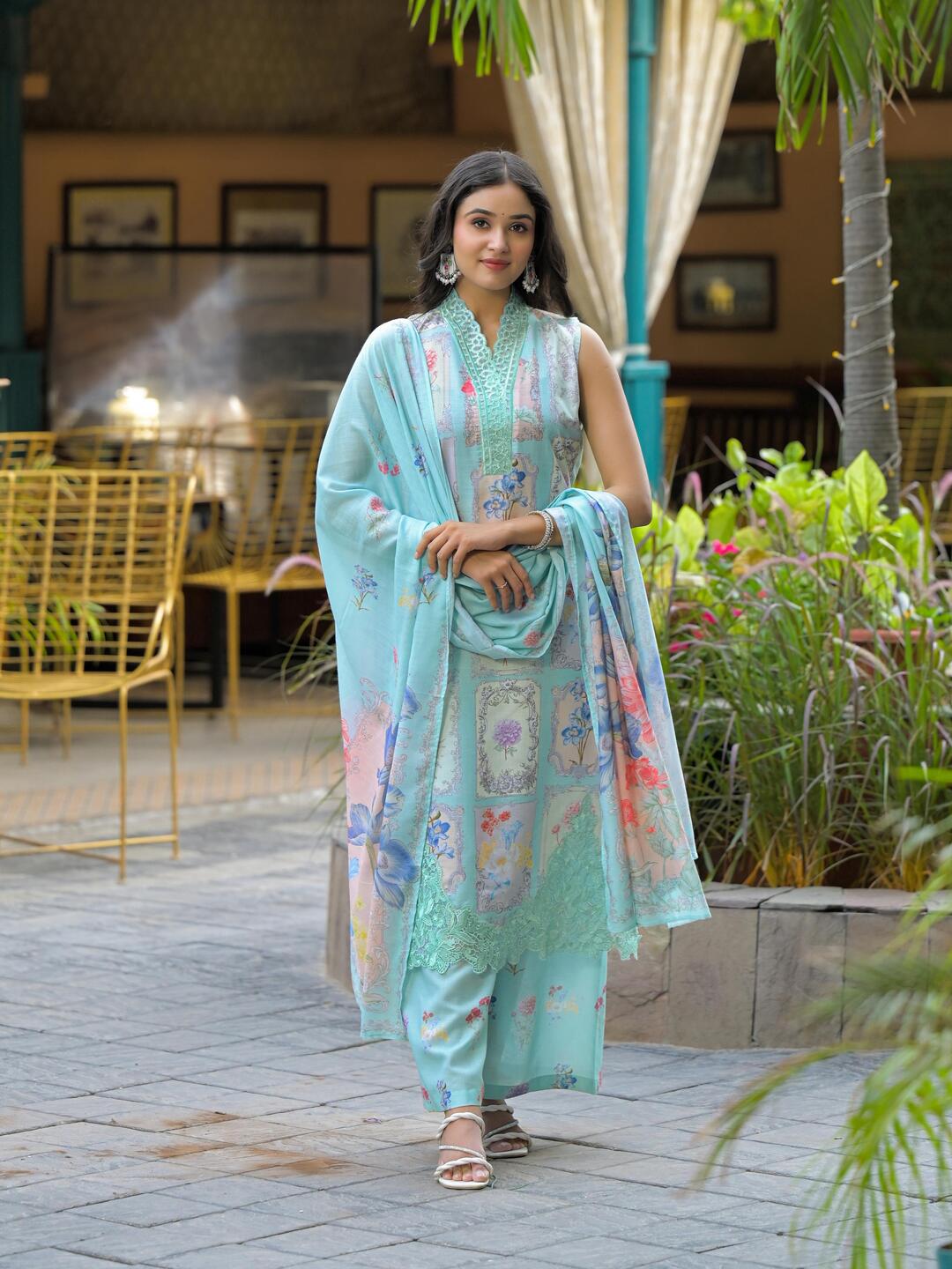 Floral Whispers in Blush Rose, Powder Blue and mint