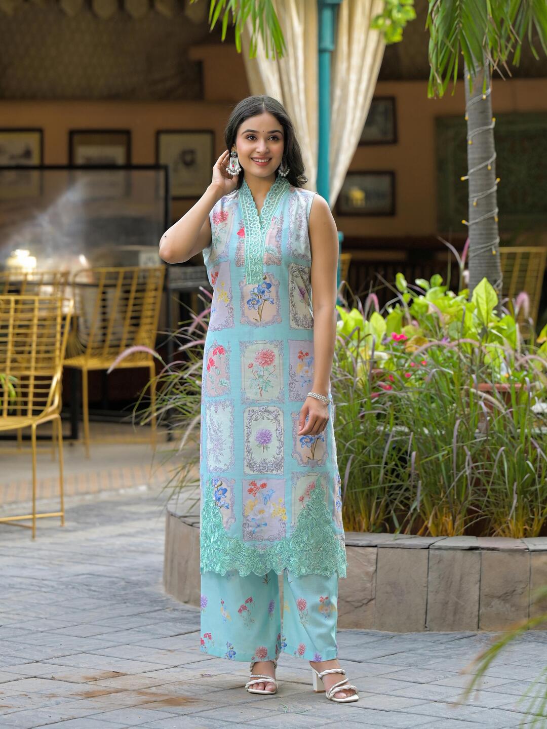 Floral Whispers in Blush Rose, Powder Blue and mint