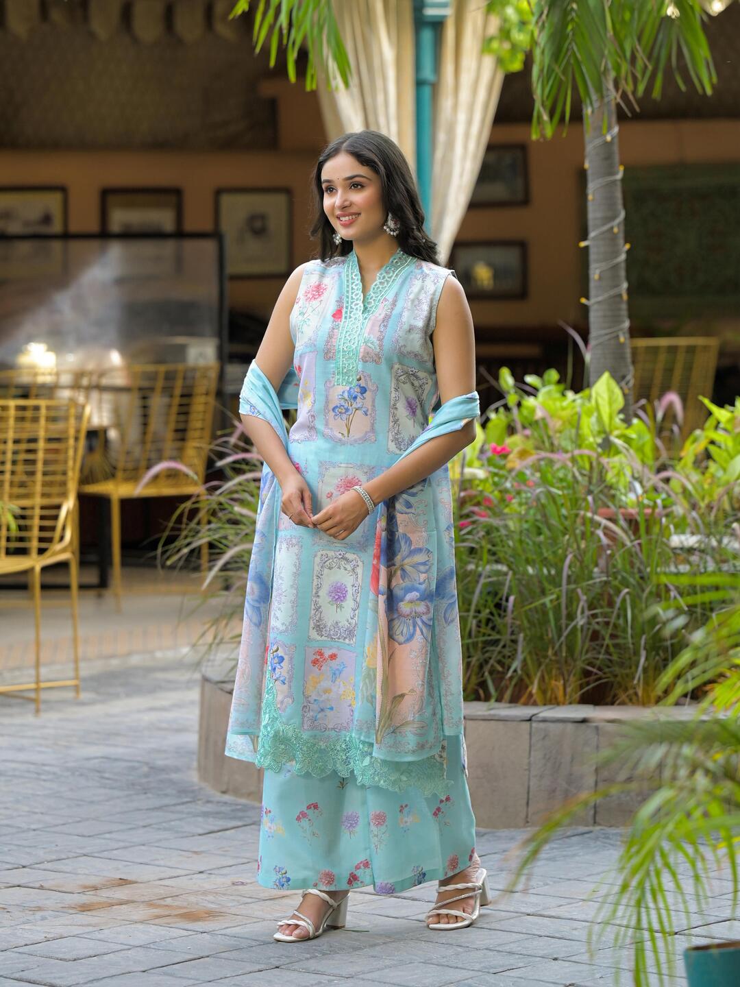 Floral Whispers in Blush Rose, Powder Blue and mint