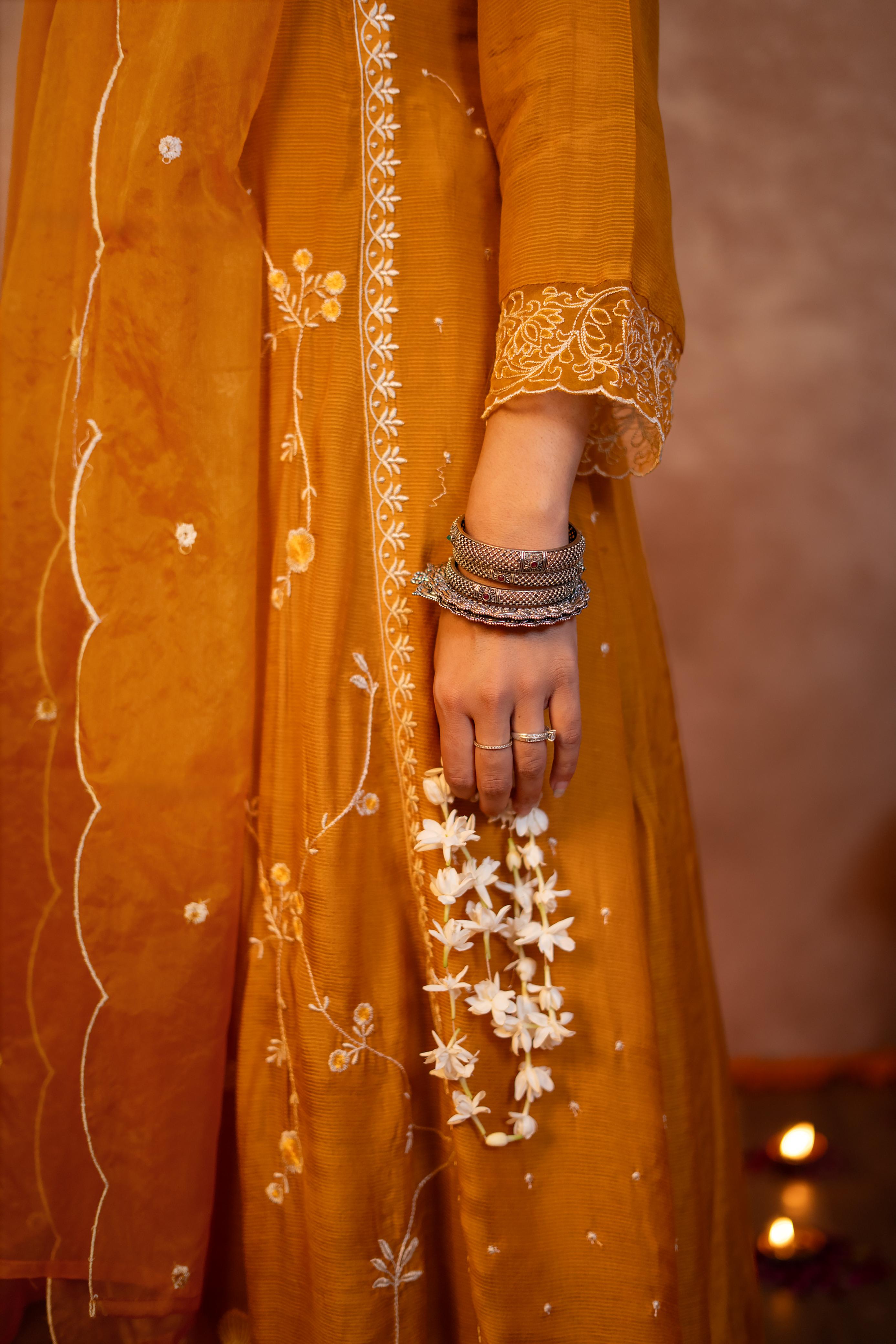 Mustard & Rust Noor Anarkali Set