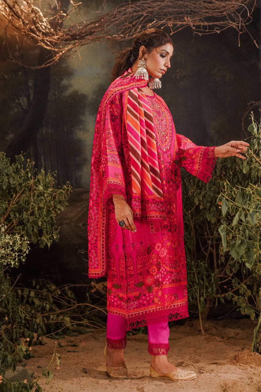 Pink pakistani patterned suit set