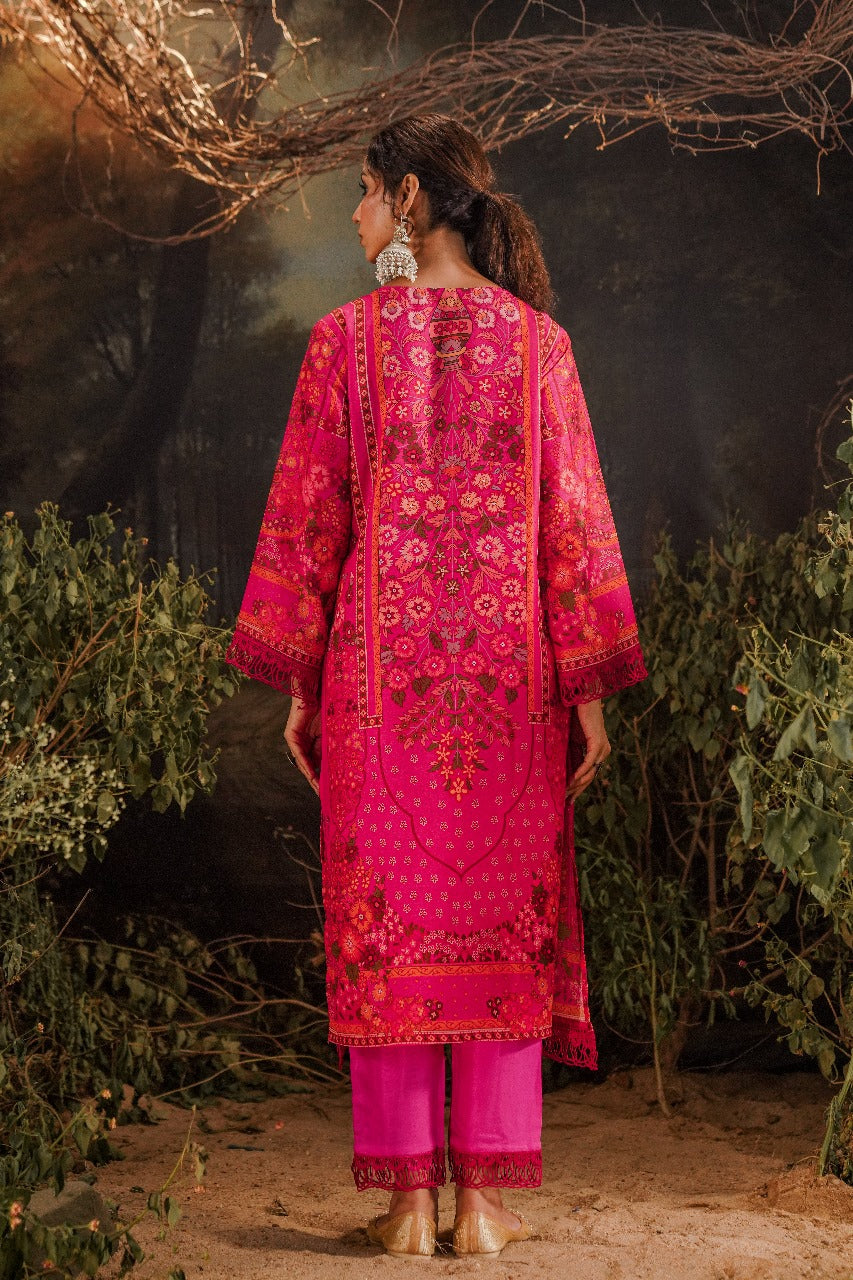 Pink pakistani patterned suit set