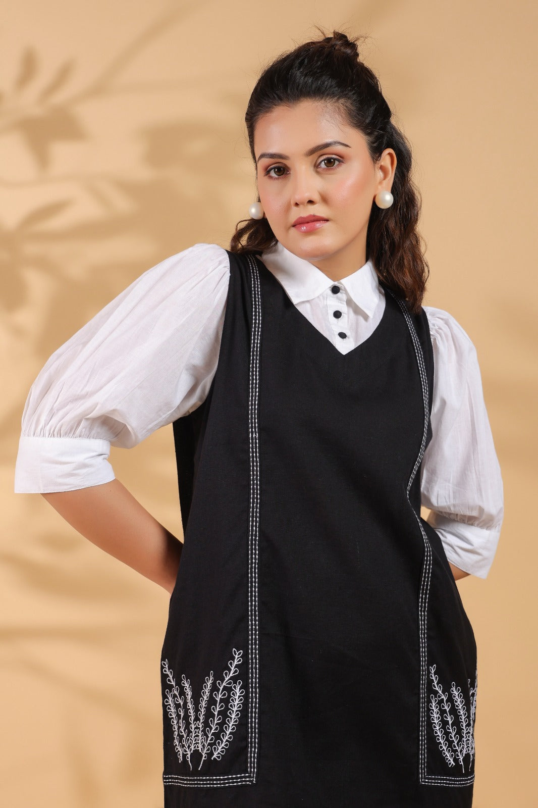 Floral Noir Pinafore