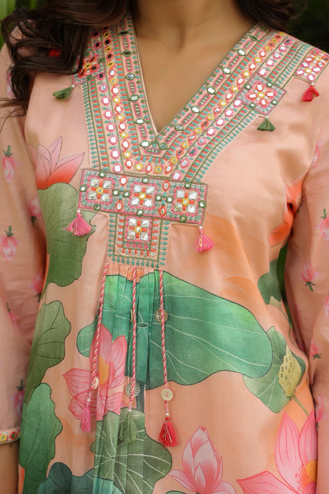 Lotus Bloom Harmony in Aqua Mist, Sunshine Beige & Peach Blush