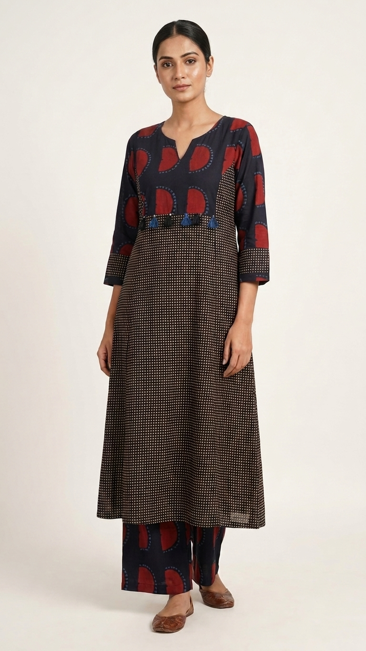 Rust Teal Noor Flare Set