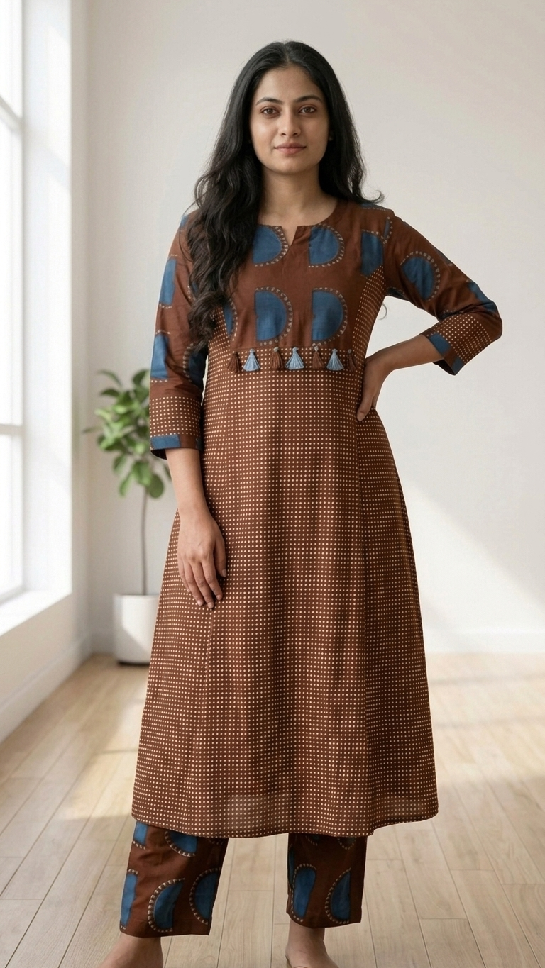 Rust Teal Noor Flare Set