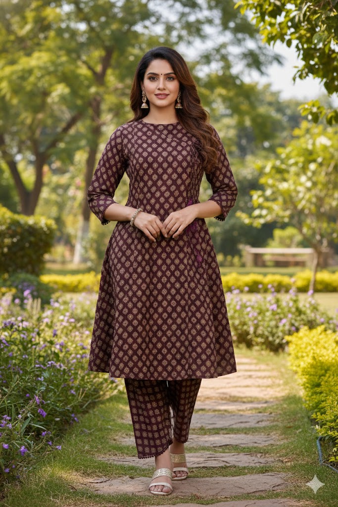Elegant Angrakha set  Olive Green & Maroon Hues