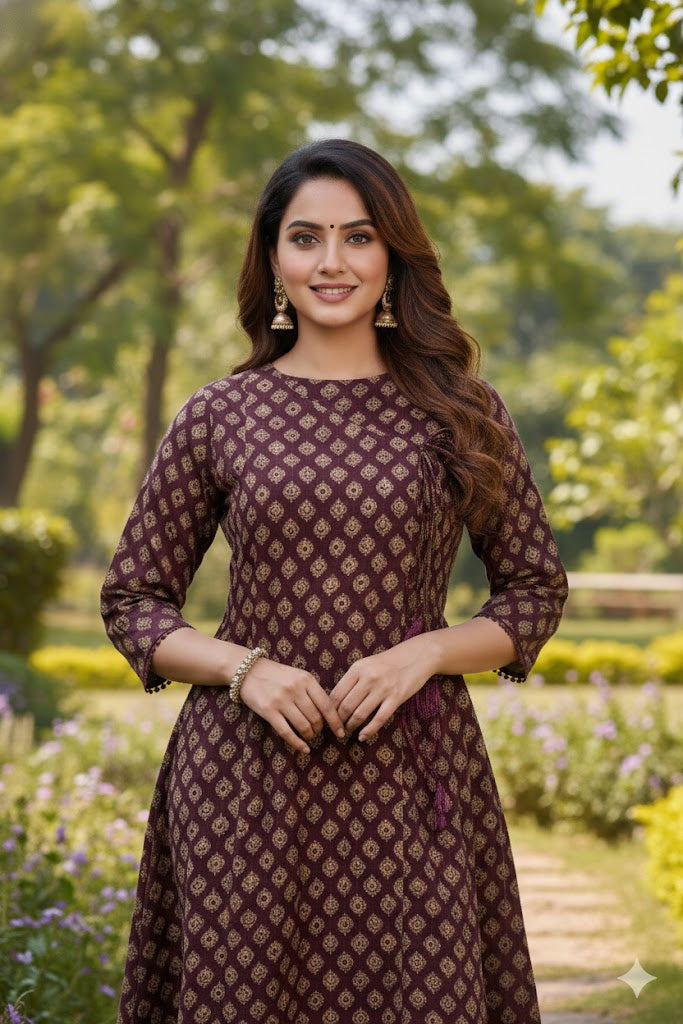 Elegant Angrakha set  Olive Green & Maroon Hues